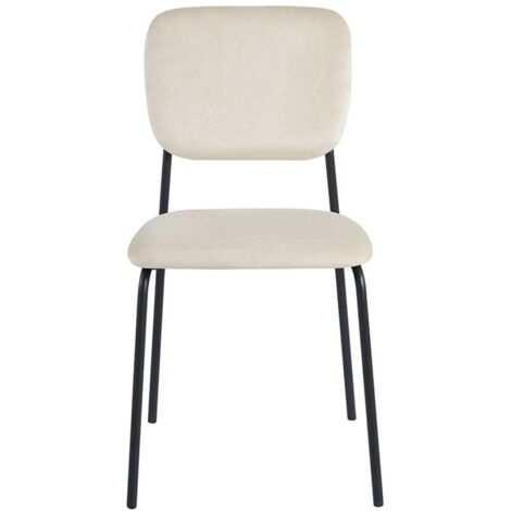 CADEAUX MIGUEL Sillas Comedor - Silla Selin Black Terciopelo - Beige