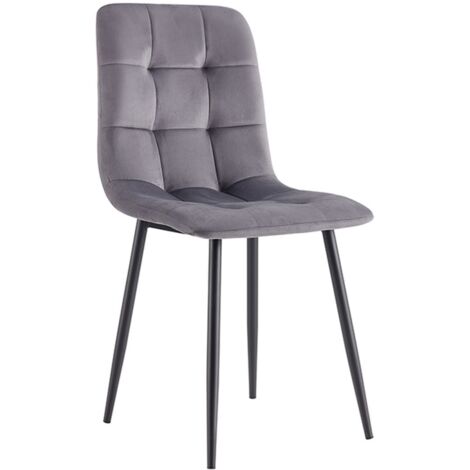 Sillas Comedor - Silla Stuhl Terciopelo - Gris oscuro