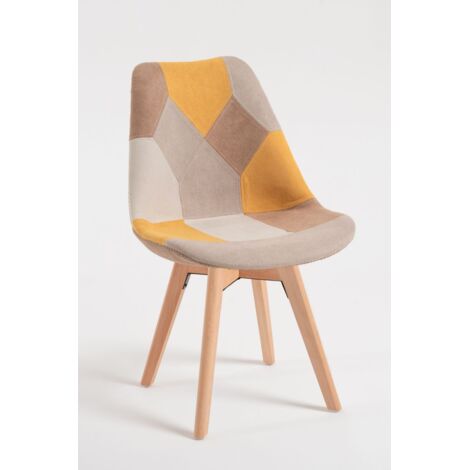 CADEAUX MIGUEL Sillas Comedor - Silla Synk Patchwork - Amarillo