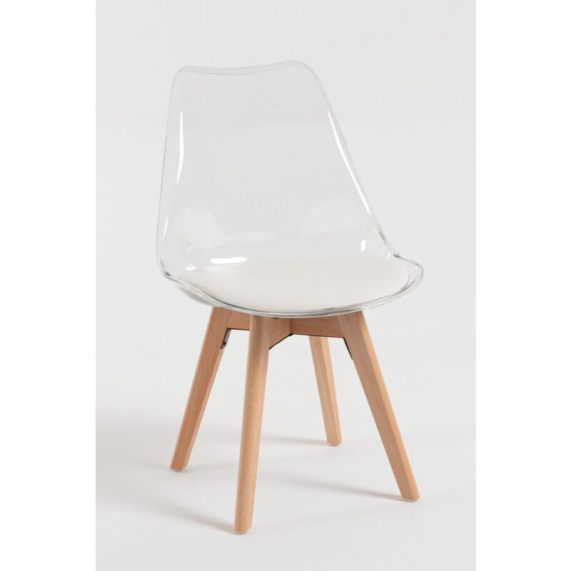 

Sillas Comedor - Silla Synk Transparente Asiento - Blanco