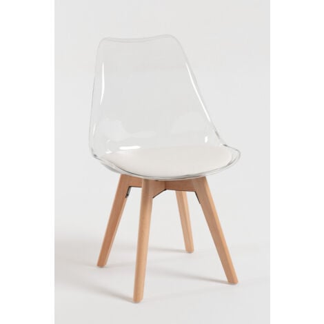 REGALOS MIGUEL Sillas Comedor - Silla Synk Transparente Asiento - Blanco