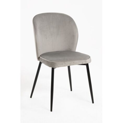 Sillas Comedor - Silla Teile Terciopelo - Gris
