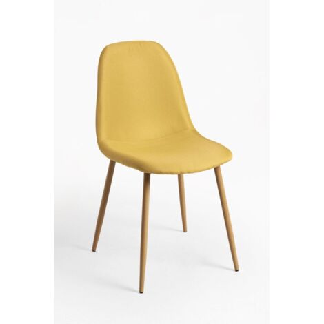 Sillas Comedor - Silla Teok Tela - Amarillo