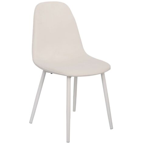 Sillas Comedor - Silla Teok White Terciopelo - Blanco
