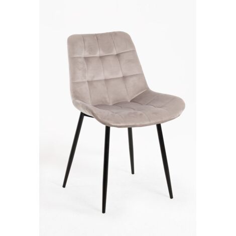 Sillas Comedor - Silla Teray Terciopelo - Gris claro