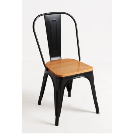 Sillas Comedor - Silla Torix Madera Natural - Negro mate