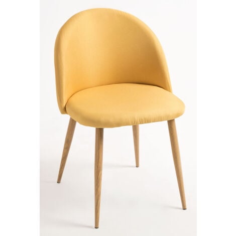 Sillas Comedor - Silla Vint Tela - Amarillo