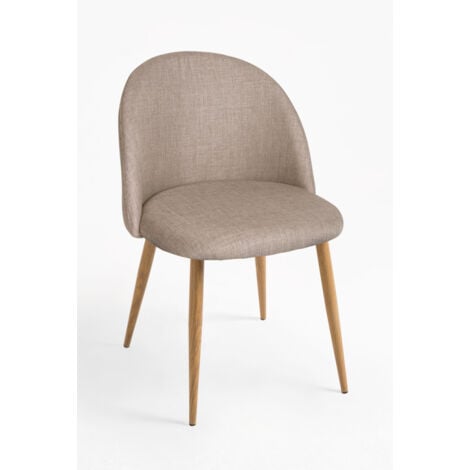 Sillas Comedor - Silla Vint Tela - Beige
