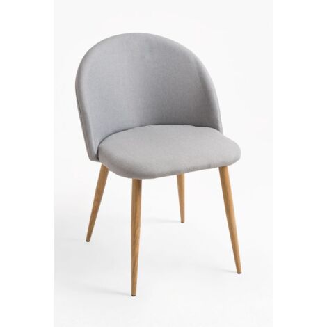 Sillas Comedor - Silla Vint Tela - Gris claro
