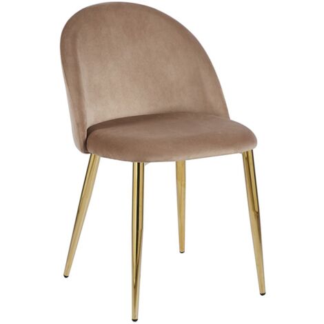 Sillas Comedor - Silla Vint Terciopelo Golden - Champán
