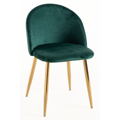 Sillas Comedor - Silla Vint Terciopelo Golden - Verde