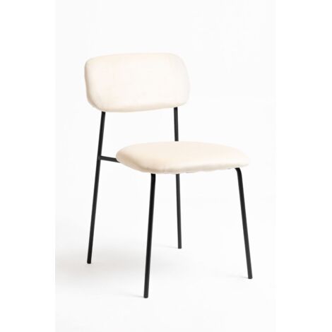 Sillas Comedor - Silla Vius Black Terciopelo - Beige