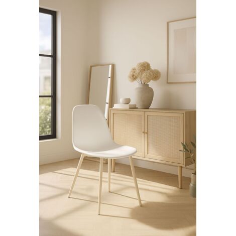 Sillas Comedor - Silla White Teok Polipiel - Blanco