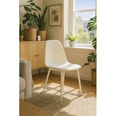 Sillas Comedor - Silla White Teok Tela - Blanco