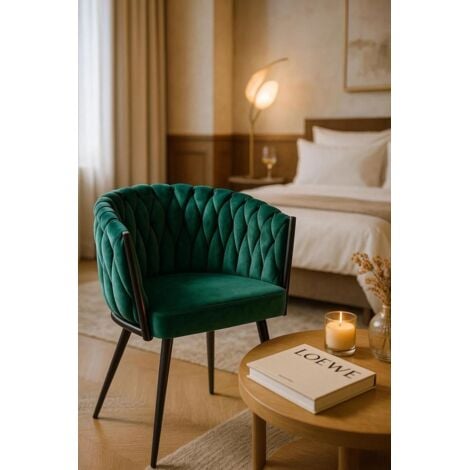 CADEAUX MIGUEL Sillas Comedor - Silla Widny Black Terciopelo - Champán