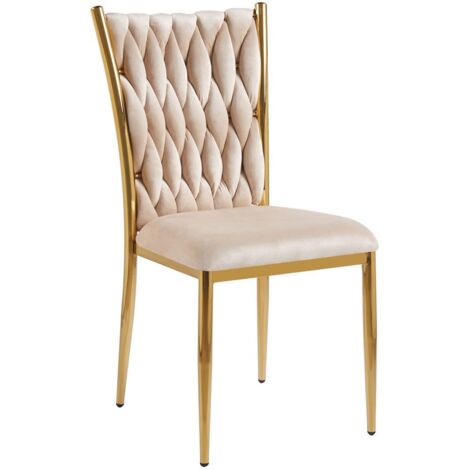 Sillas Comedor - Silla Wiwen Golden Terciopelo - Beige