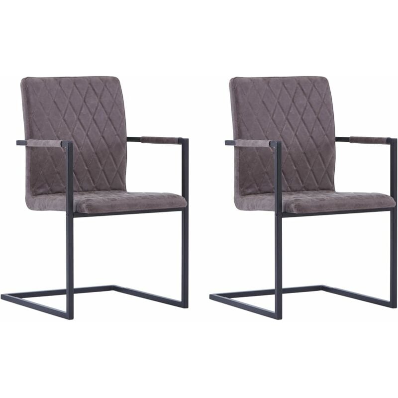 

Sillas comedor voladizas 2 uds cuero sintético marrón oscuro