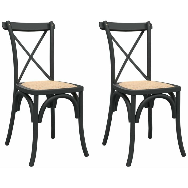 

Happyshopping - Sillas con respaldo cruzado 2 unidades madera maciza de haya