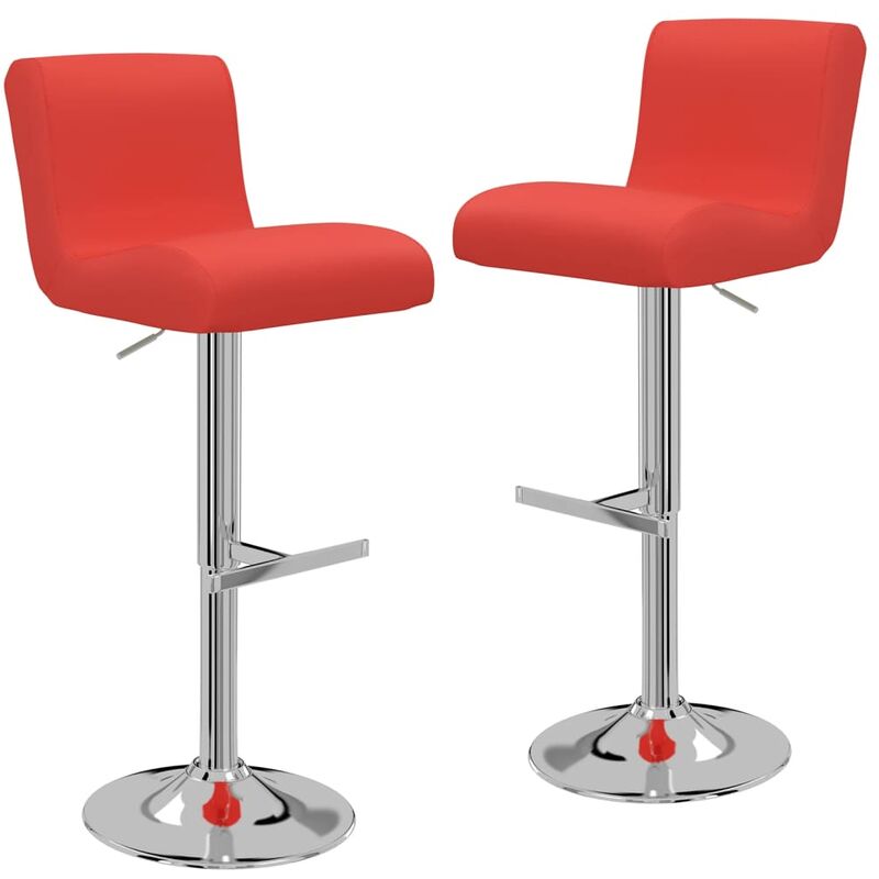 

vidaXL Taburetes de Cocina 2 Unidades Cuero Sintético Rojo - Rojo
