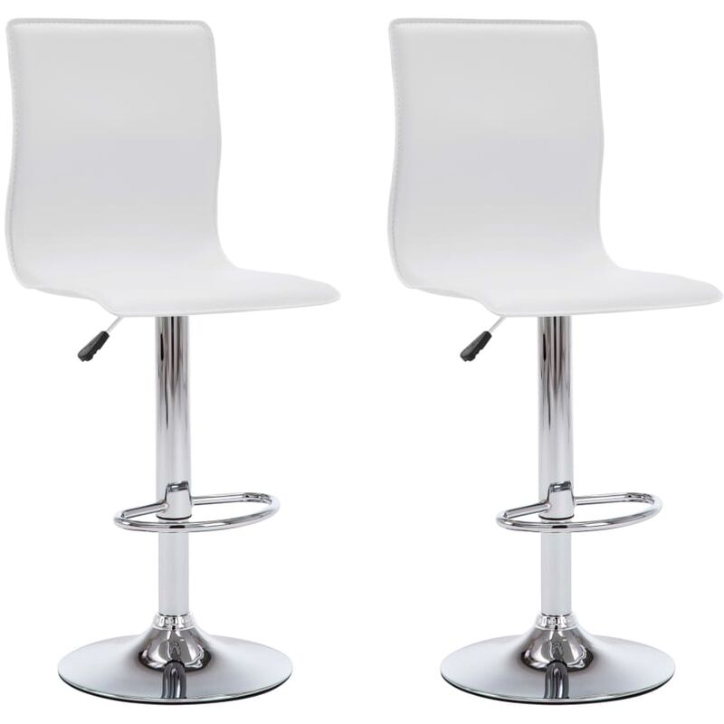 

Vidaxl - Taburetes de Barra de Cocina 2 Unidades Cuero Sintético Blanco - Blanco