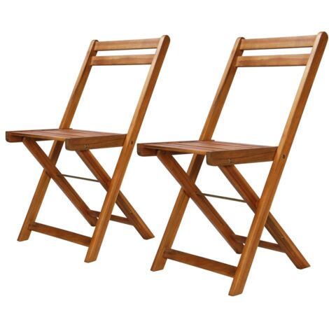 Sillas de bistró 2 unidades madera maciza de acacia