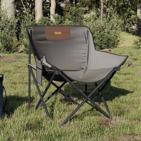 Sillas de camping con bolsillo plegables 2 unidades gris vidaXL