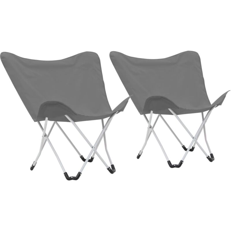 

Sillas de camping estilo mariposa plegables 2 unidades gris - Gris - Vidaxl