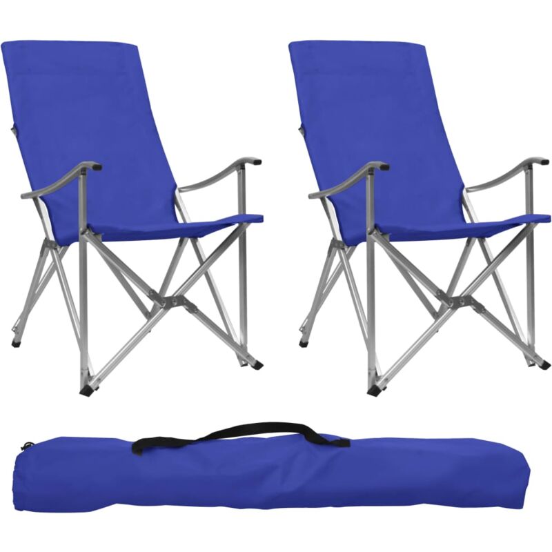 

vidaXL Sillas de camping plegables 2 unidades azul - Azul