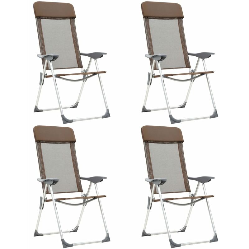 

Sillas de camping plegables 4 unidades aluminio marron