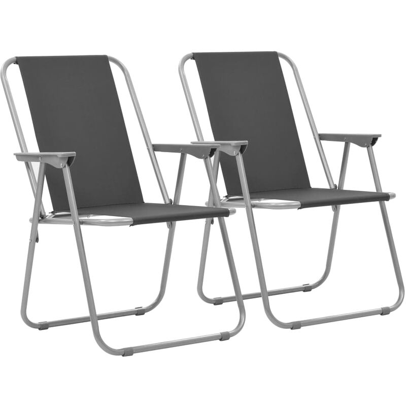 

Sillas de camping plegables 52x59x80 cm 2 unidades gris - Gris