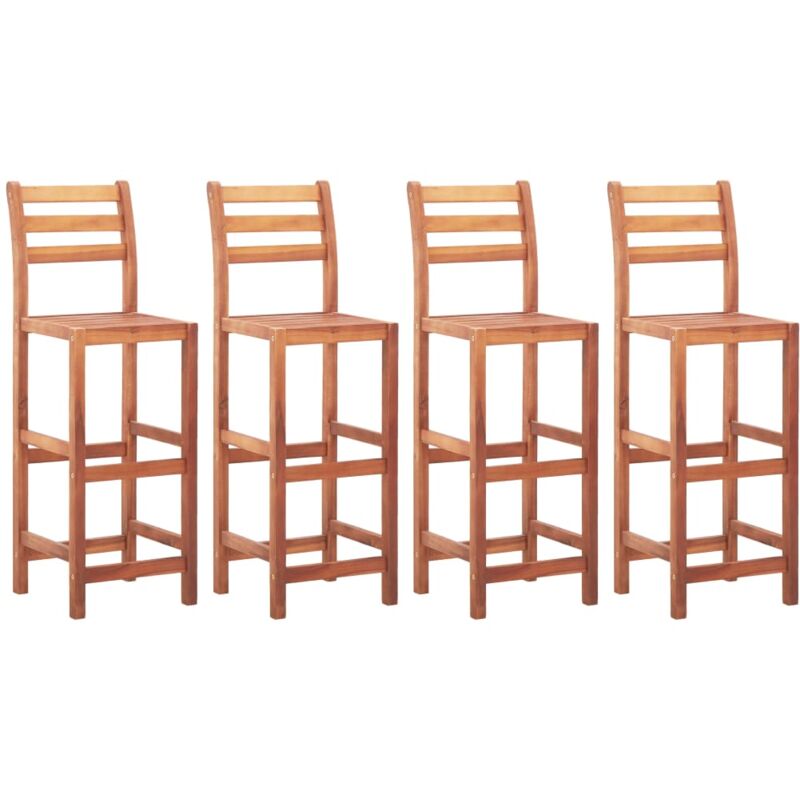 

vidaXL Sillas de Cocina Madera Maciza de Acacia 4 Unidades - Marrón