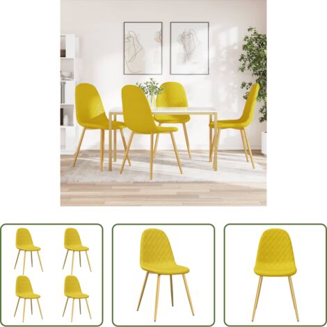 Sillas de cocina -  Sillas de comedor 4 uds terciopelo amarillo mostaza