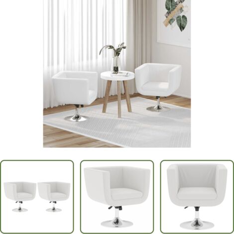 Sillas de cocina -  Taburetes de cocina 2 unidades cuero artificial blanco