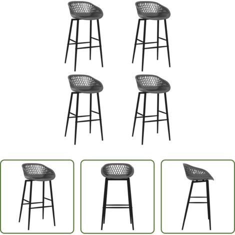 Sillas de cocina -  Taburetes de cocina 4 unidades gris