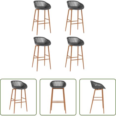 Sillas de cocina -  Taburetes de cocina 4 unidades gris