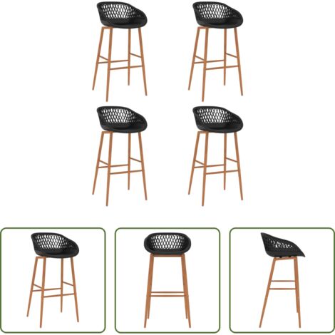 Sillas de cocina -  Taburetes de cocina 4 unidades negro