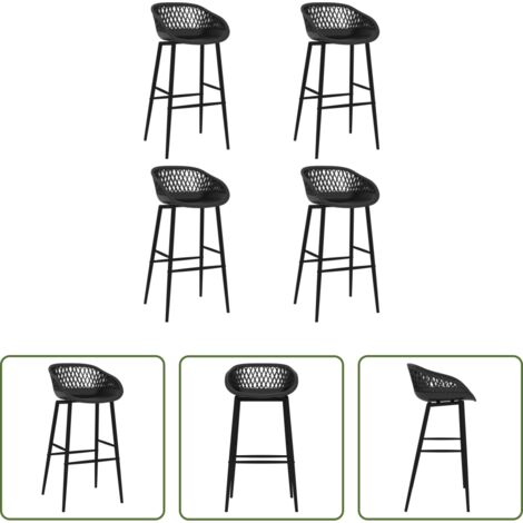 Sillas de cocina -  Taburetes de cocina 4 unidades negro