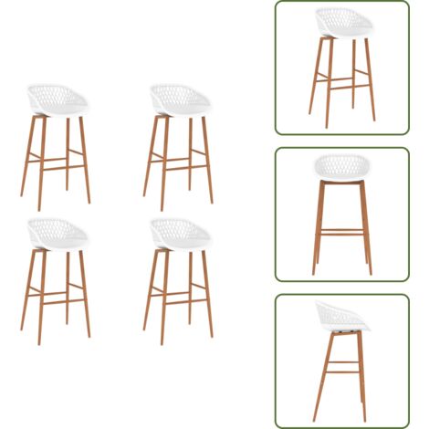 Sillas de cocina - vidaXL Taburetes de bar 4 unidades blanco - Sillas ergonómicas