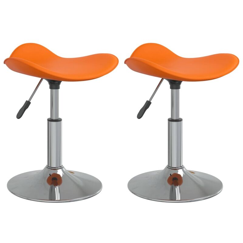 

Sillas de comedor 2 uds acero cromado cuero artificial naranja