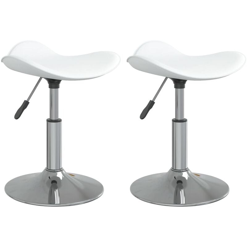 

Sillas de comedor 2 uds acero cromado y cuero artificial blanco