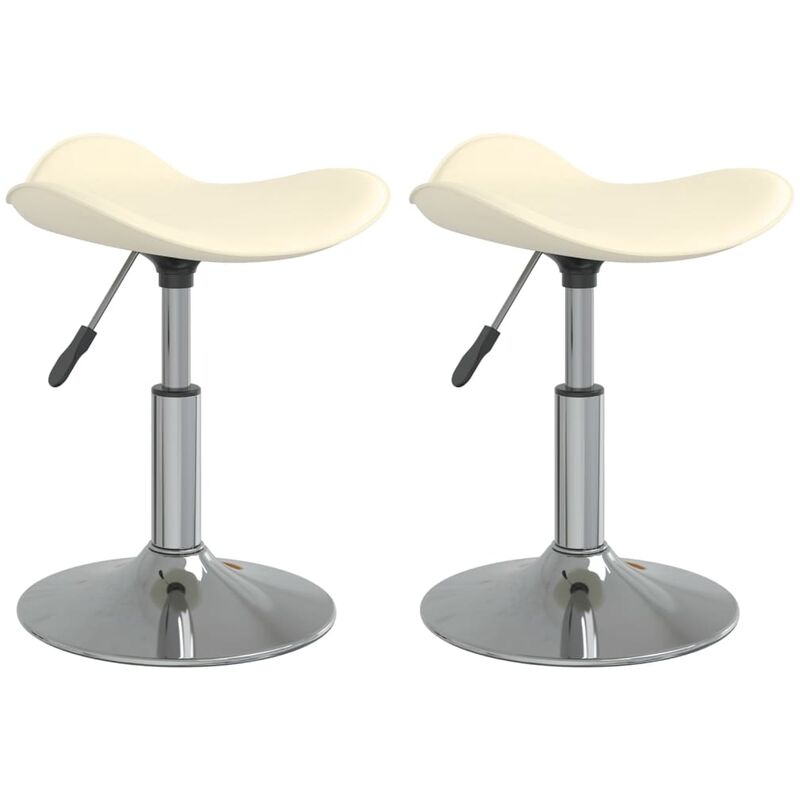 

Sillas de comedor 2 uds acero cromado y cuero artificial crema