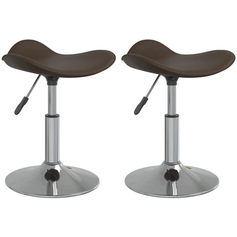 

Sillas de comedor 2 uds acero cromado y cuero artificial marrón