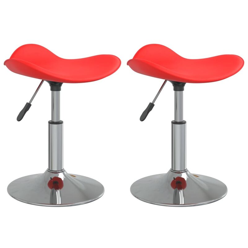 

Sillas de comedor 2 uds acero cromado y cuero artificial rojo