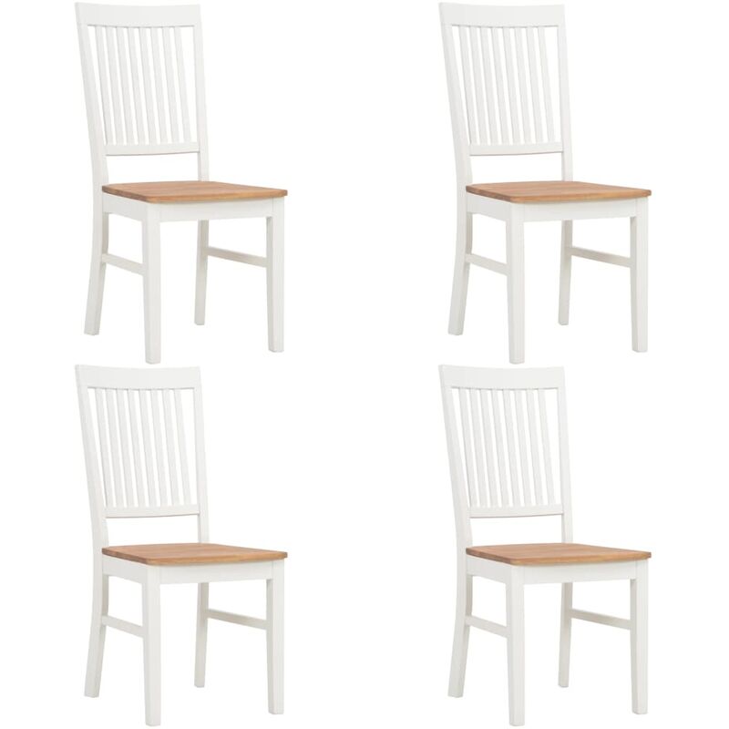 

Sillas de Comedor Madera Maciza de Roble 4 Unidades Blanco - Blanco - Vidaxl