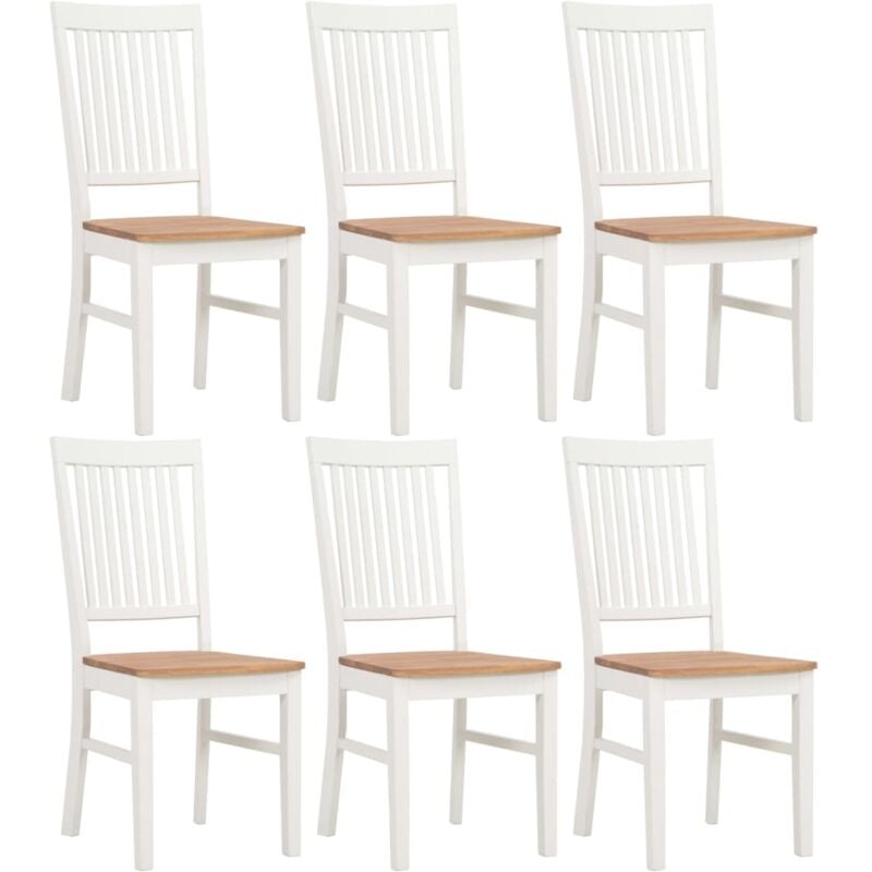 

Sillas de Comedor Madera Maciza de Roble 6 Unidades Blanco - Blanco - Vidaxl