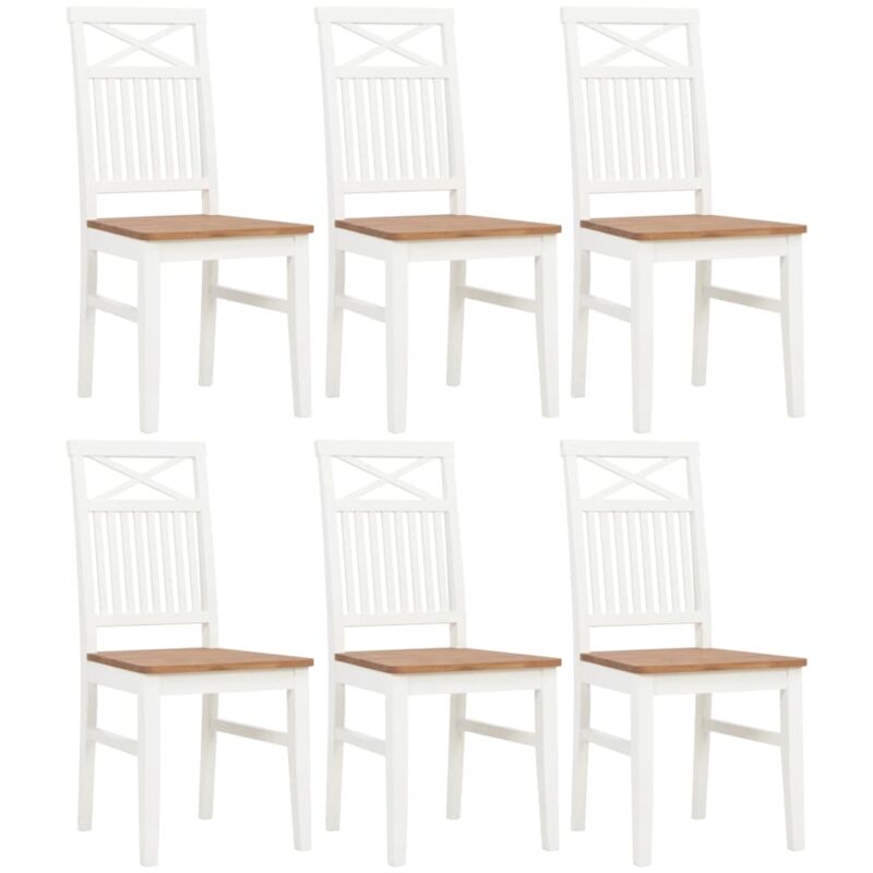 

Sillas de Comedor Madera Maciza de Roble 6 Unidades Blanco - Blanco - Vidaxl