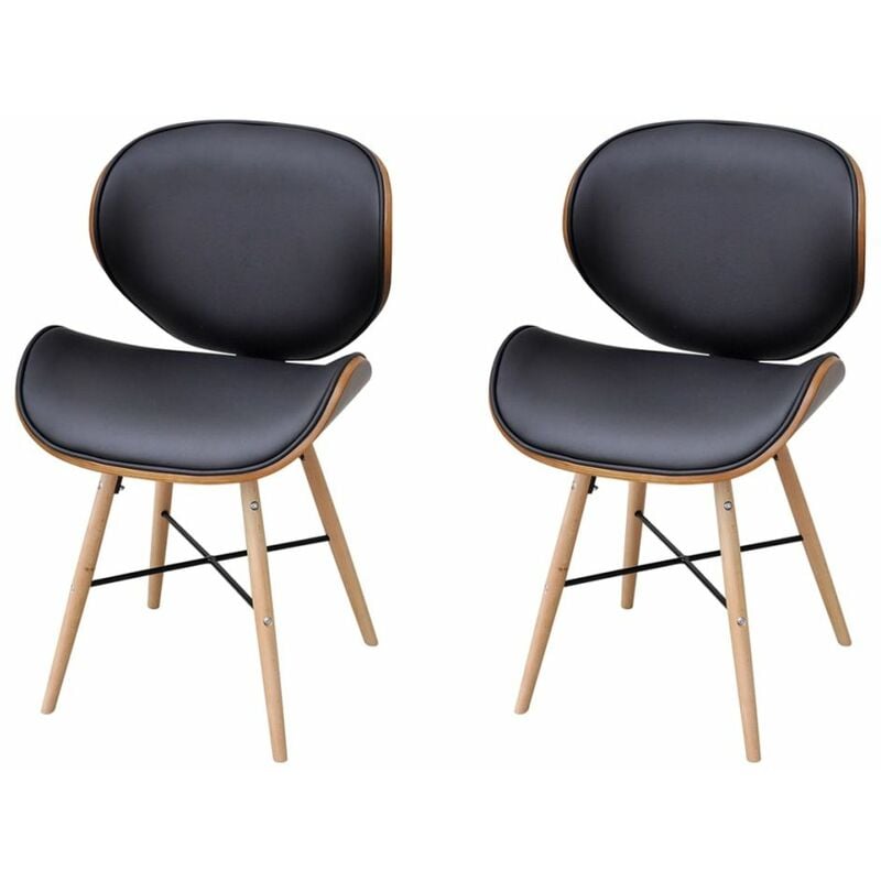

Sillas de comedor 2 uds cuero sintético y madera curvada