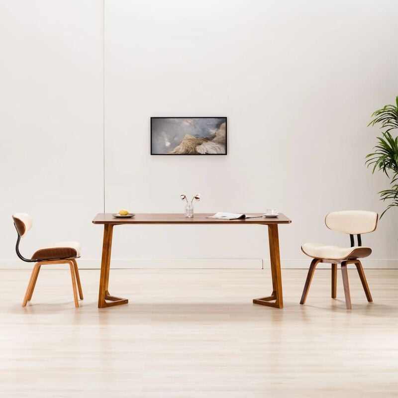

Youthup - Sillas de comedor 2 uds madera curvada y cuero sintético crema - Crema