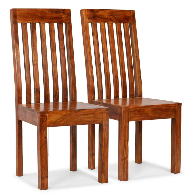 

Sillas de comedor 2 uds madera maciza y acabado de sheesham