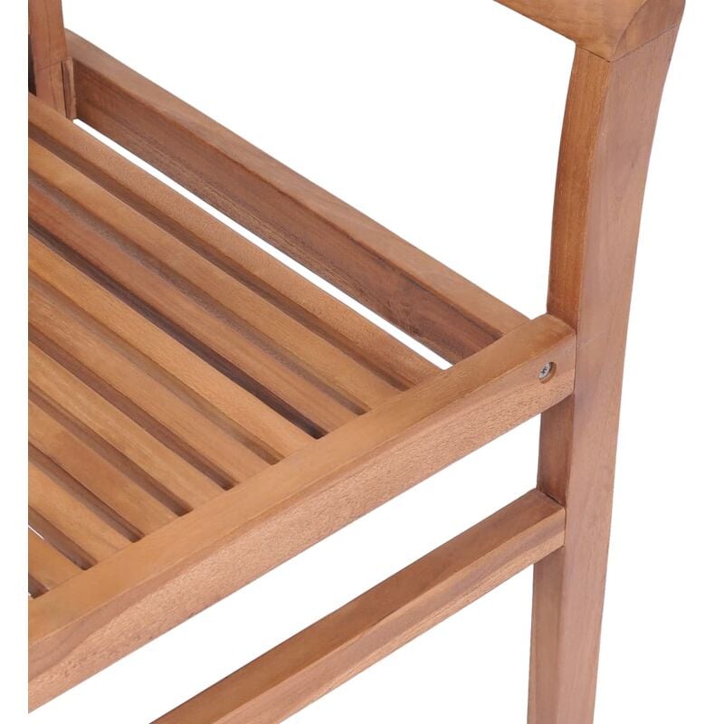 

Sillas de comedor 2 uds madera teca con cojines estampado hojas
